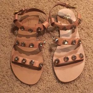 Report signature nude jewel sandals